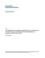 A qualitative study of a multigenerational family in the process of grief : a focus on the physical, emotional, behavioral, cognitive and spiritual aspects